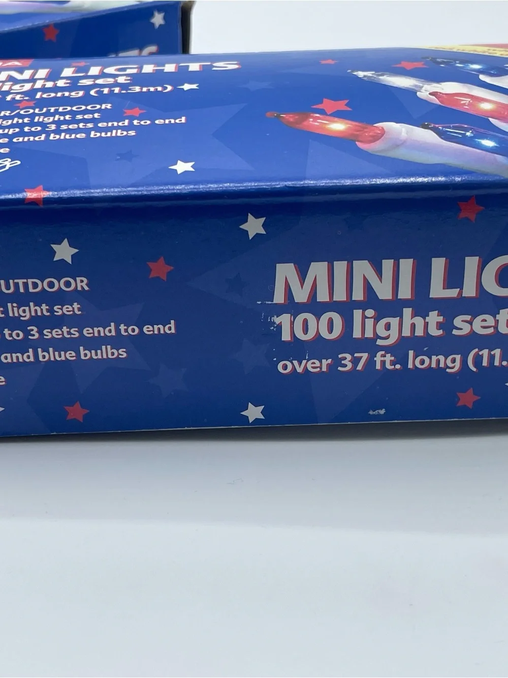 NOMA Mini Holiday String Lights - Red, White & Blue - 100 Mini Bulbs